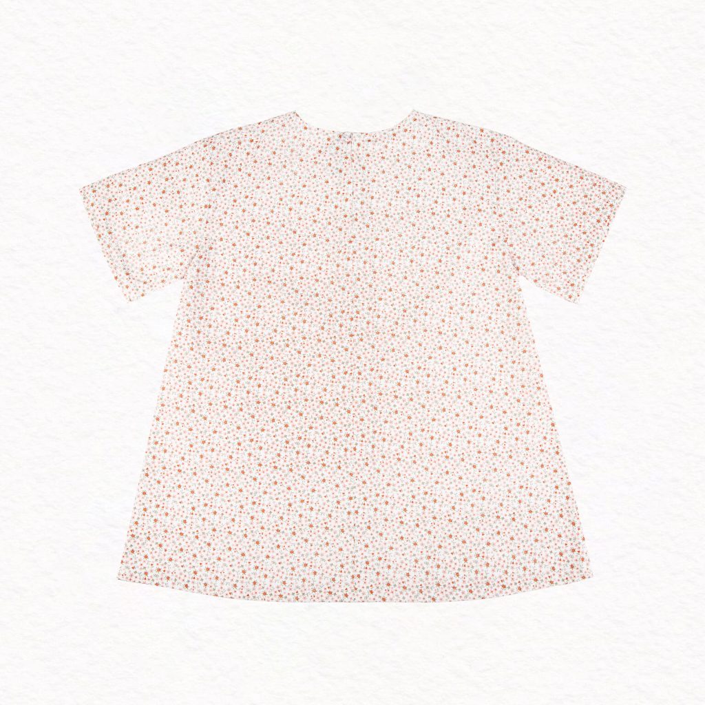 Girl Blouse Blandine In Cotton Flowery pink