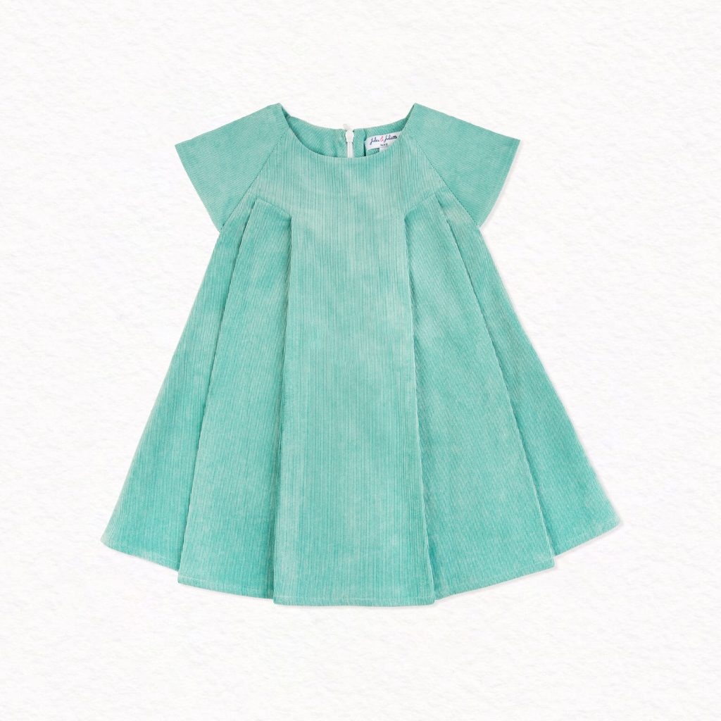 Baby Girl dress rose, Soft velvet Green