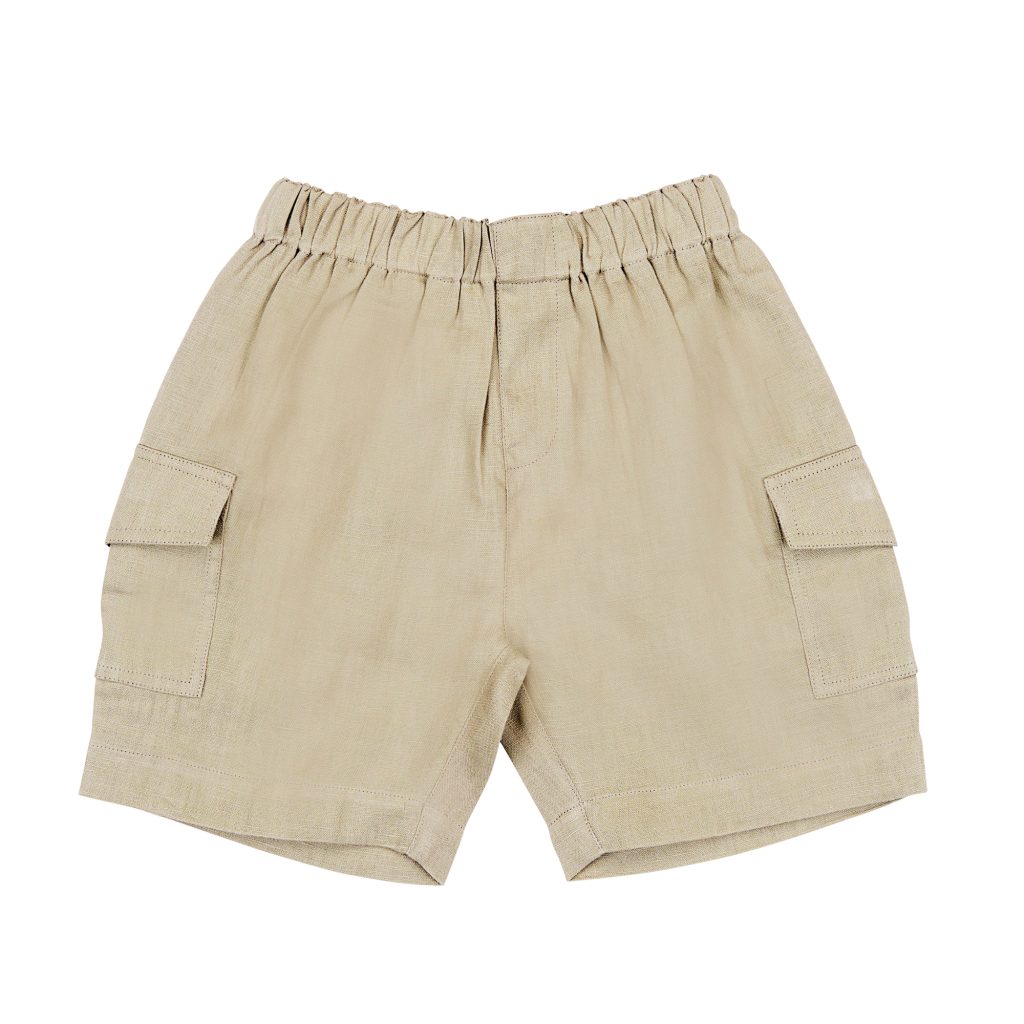 Boy Shorts Linen, Dark Beige