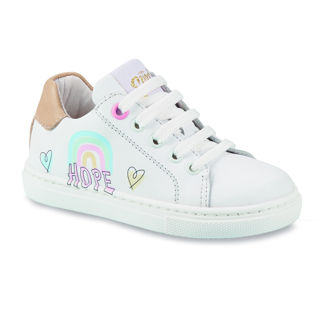 Girl'S Leather Sneakers Made In France Rose Gold - Gbb Perle