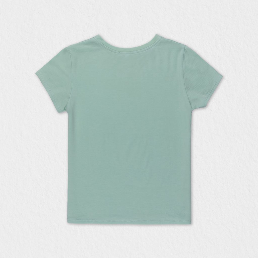 Girl TShirt in Tencel Cotton Short Sleeve Cora Light Green