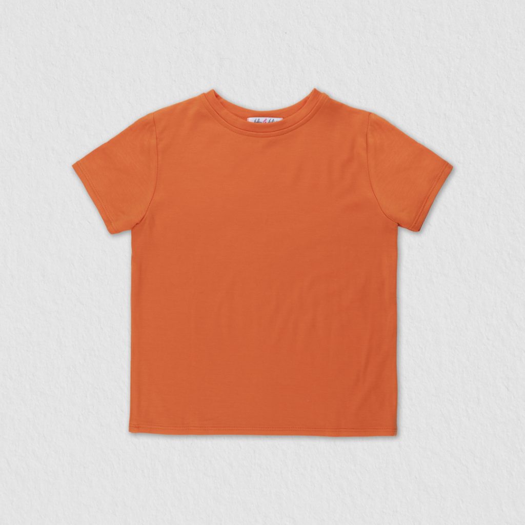 oy Tshirt in Tencel Cotton Sleeve Cedrique orange