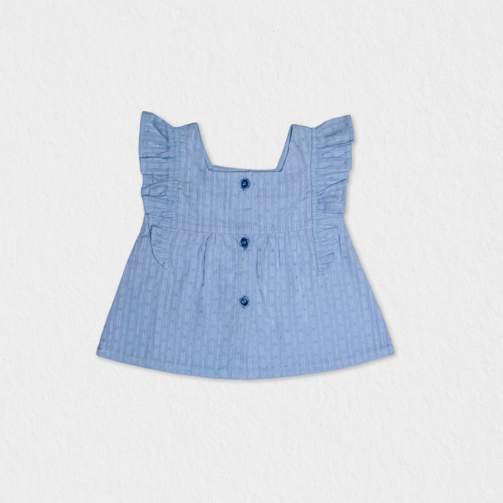 BABY GIRL BLOUSE COTTON BLUE